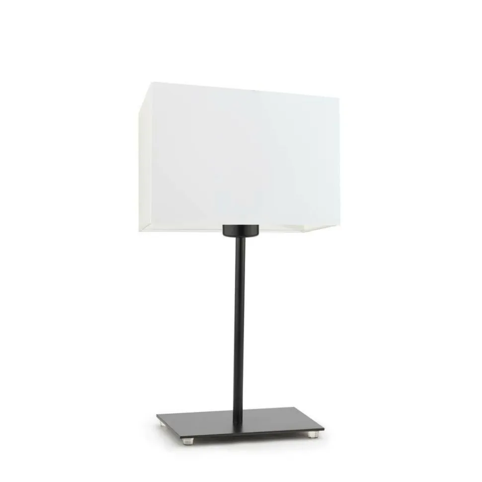 Lampka AMALFI abażur biały stelaż czarny