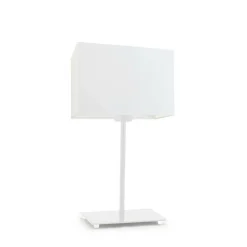 Lampka AMALFI abażur biały stelaż biały