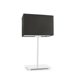 Lampka AMALFI abażur brązowy stelaż biały