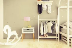 Lampka AMALFI abażur brązowy stelaż chrom