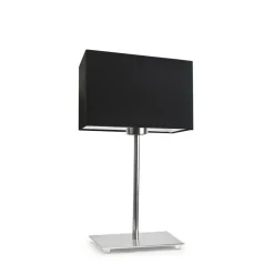 Lampka AMALFI abażur czarny stelaż chrom