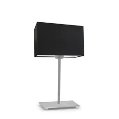 Lampka AMALFI abażur czarny stelaż stal szczotkowana