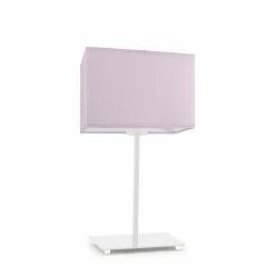 Lampka AMALFI abażur jasny fioletowy stelaż biały
