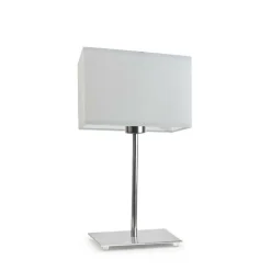 Lampka AMALFI abażur jasny szary stelaż chrom