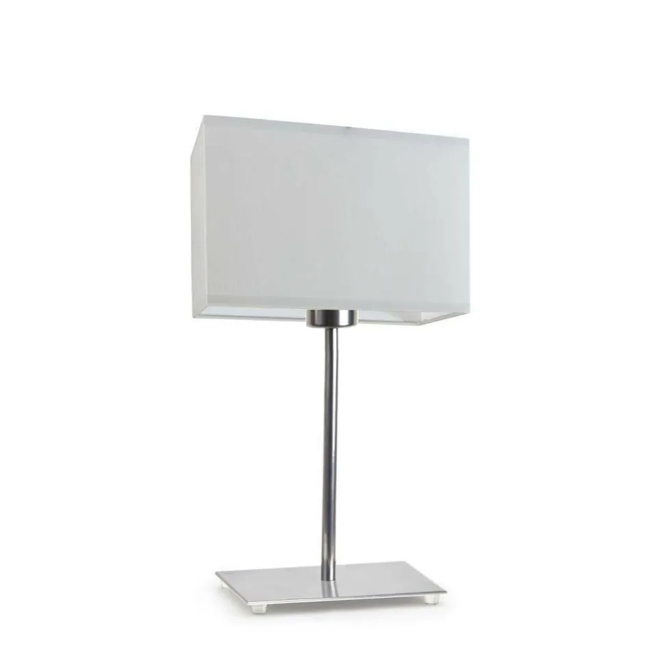 Lampka AMALFI abażur jasny szary stelaż chrom