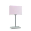 Lampka AMALFI abażur jasny różowy stelaż srebrny