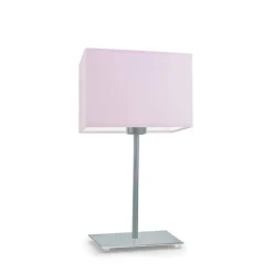 Lampka AMALFI abażur jasny różowy stelaż srebrny