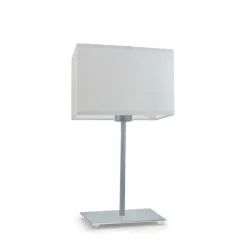 Lampka AMALFI abażur jasny szary stelaż srebrny