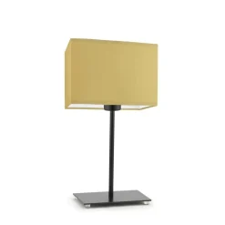 Lampka AMALFI abażur musztardowy stelaż czarny