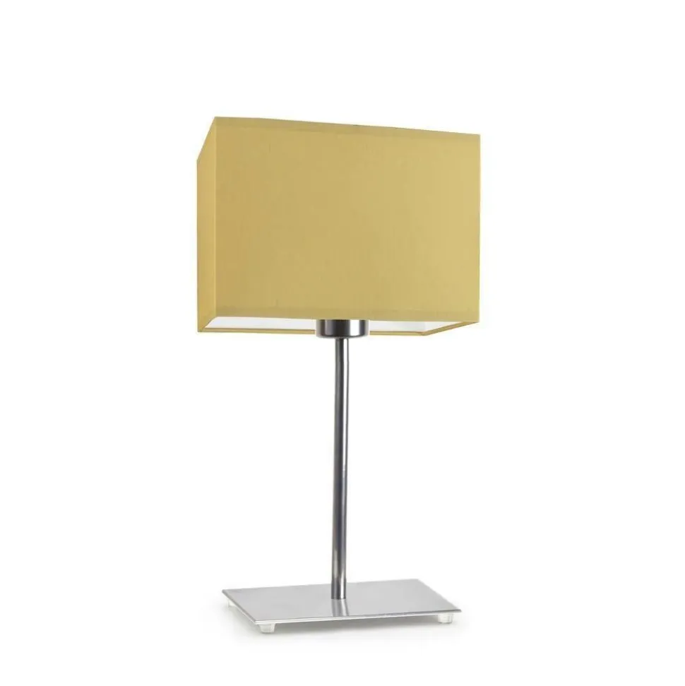 Lampka AMALFI abażur musztardowy stelaż chrom