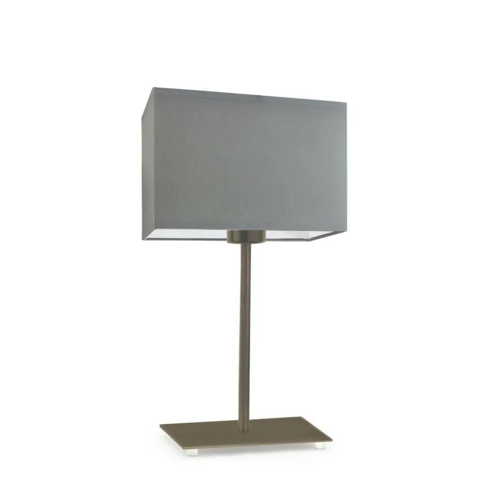 Lampka AMALFI abażur szary stalowy stelaż stare złoto