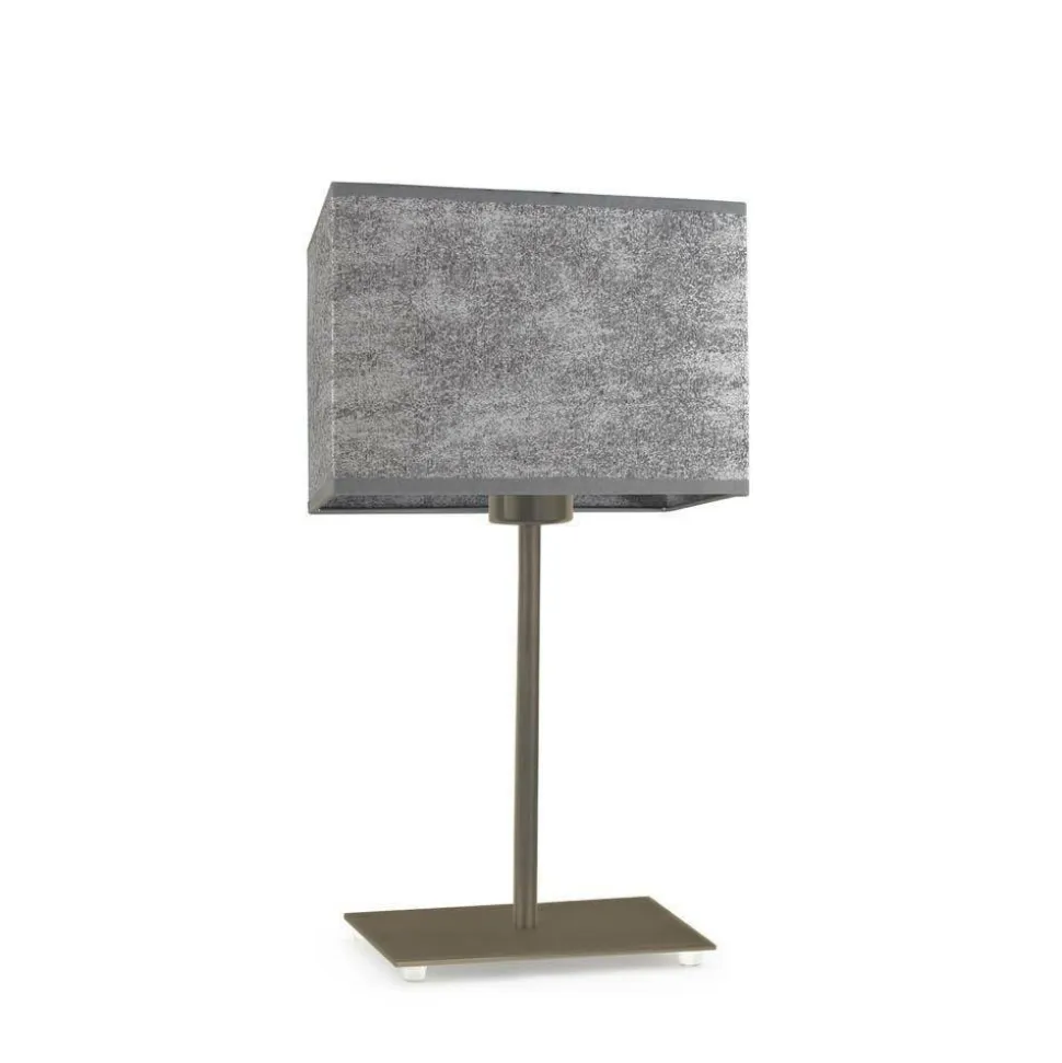 Lampka AMALFI abażur szary melanż stelaż stare złoto