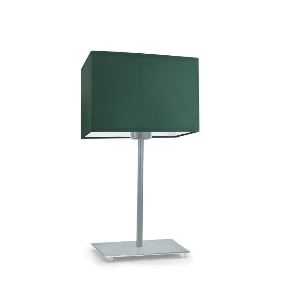 Lampka AMALFI abażur zieleń butelkowa stelaż srebrny