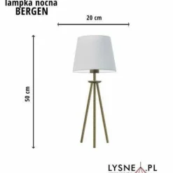 Lampka BERGEN abażur szary melanż stelaż srebrny