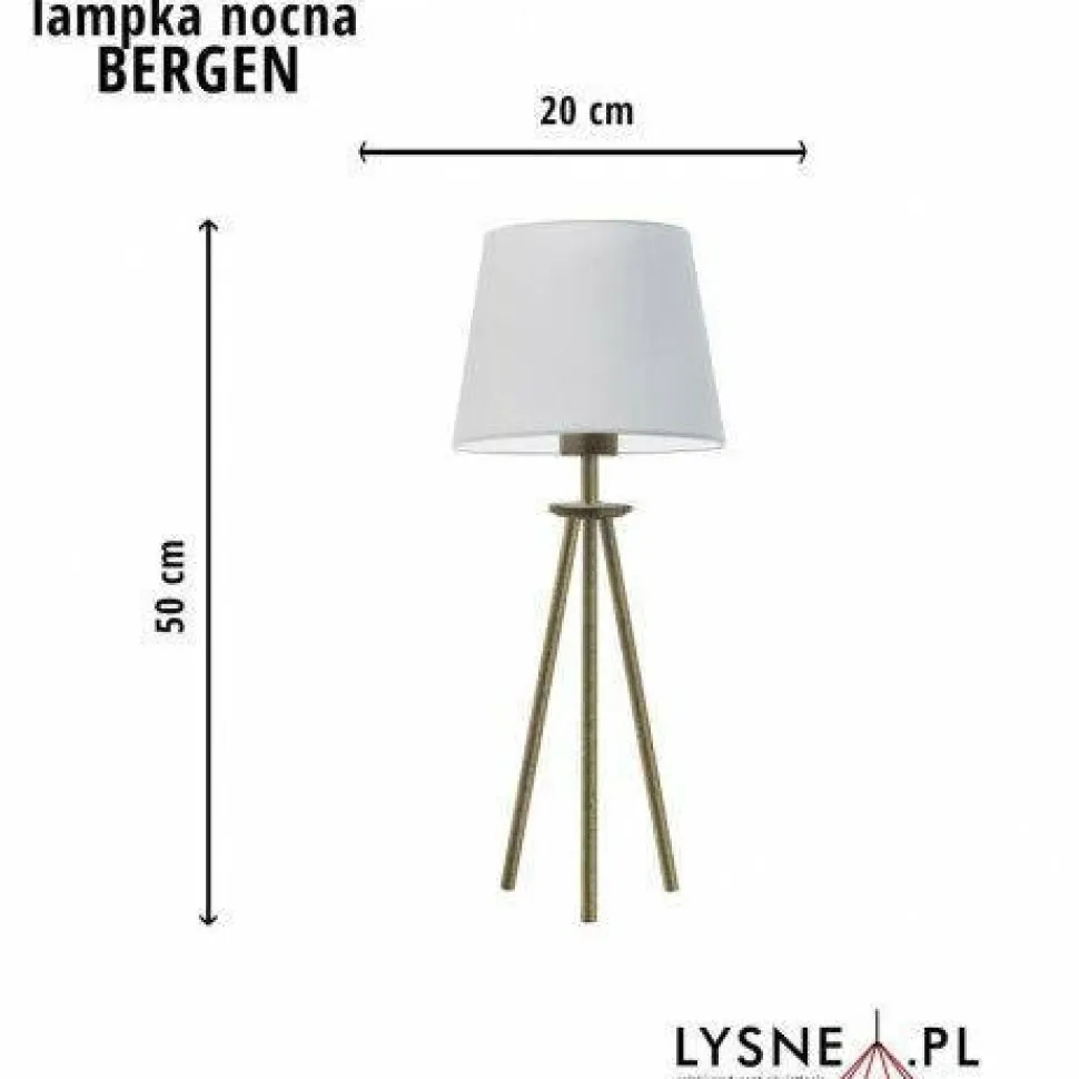 Lampka BERGEN abażur szary melanż stelaż srebrny