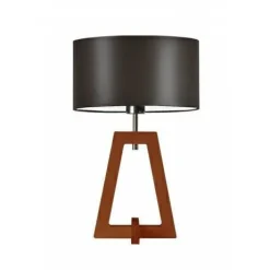 Lampka CLIO abażur brązowy stelaż mahoniowy