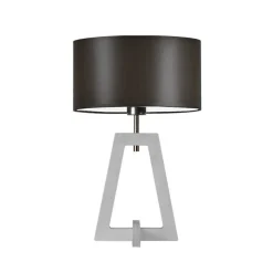 Lampka CLIO abażur brązowy stelaż biały