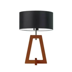 Lampka CLIO abażur czarny stelaż mahoniowy