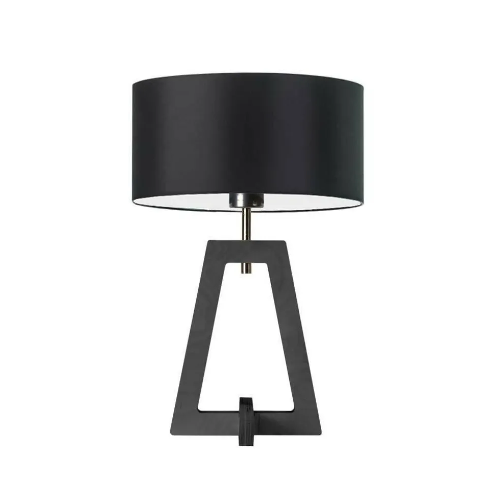 Lampka CLIO abażur czarny stelaż popielaty