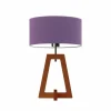 Lampka  CLIO abażur fioletowy stelaż mahoniowy