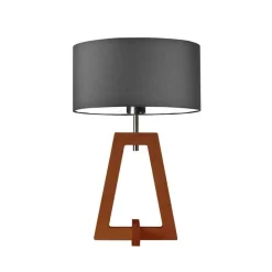 Lampka CLIO abażur grafitowy stelaż mahoniowy