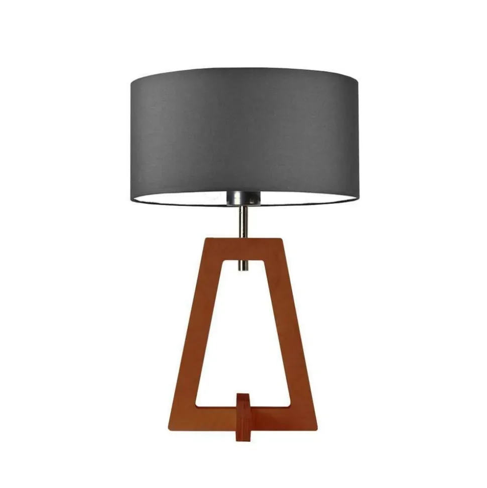 Lampka CLIO abażur grafitowy stelaż mahoniowy