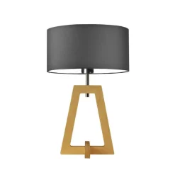 Lampka CLIO abażur grafitowy stelaż dębowy