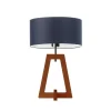 Lampka  CLIO abażur granatowy stelaż mahoniowy