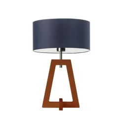 Lampka CLIO abażur granatowy stelaż mahoniowy