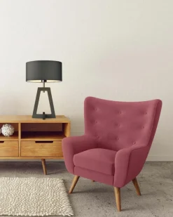 Lampka CLIO abażur granatowy stelaż mahoniowy