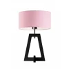 Lampka  CLIO abażur jasny różowy stelaż hebanowy