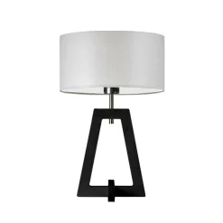 Lampka  CLIO abażur jasny szary stelaż hebanowy