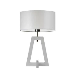 Lampka  CLIO abażur jasny szary stelaż biały
