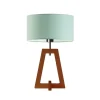 Lampka  CLIO abażur miętowy stelaż mahoniowy