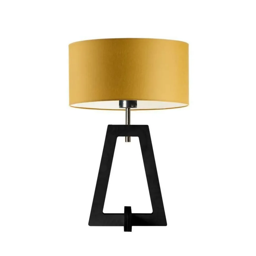 Lampka CLIO abażur musztardowy stelaż hebanowy