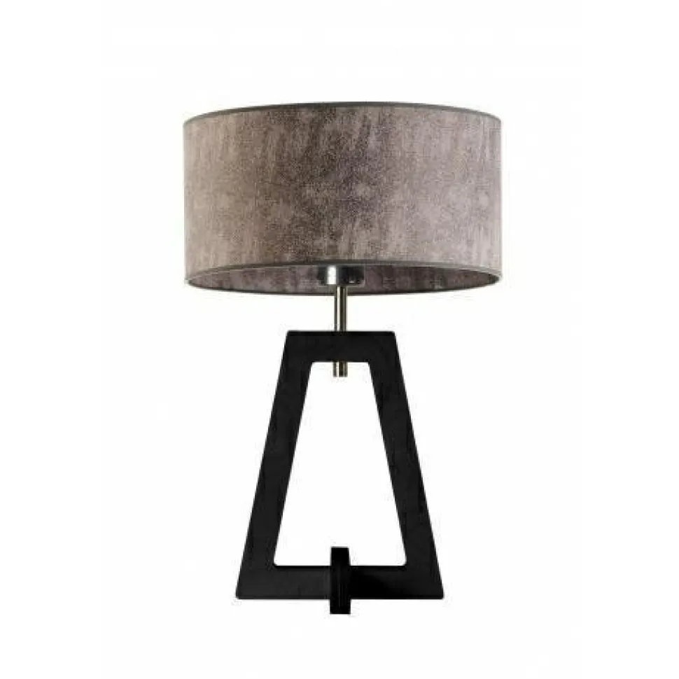 Lampka CLIO abażur szary melanż stelaż hebanowy