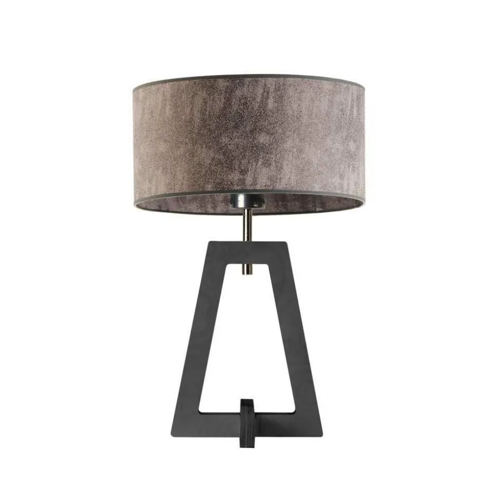 Lampka CLIO abażur szary melanż stelaż popielaty