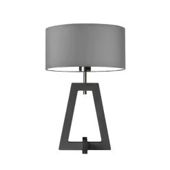 Lampka  CLIO abażur szary stalowy stelaż popielaty