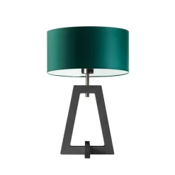 Lampka  CLIO abażur zieleń butelkowa stelaż popielaty