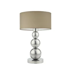 Lampka HONOLULU abażur beżowy stelaż srebrny