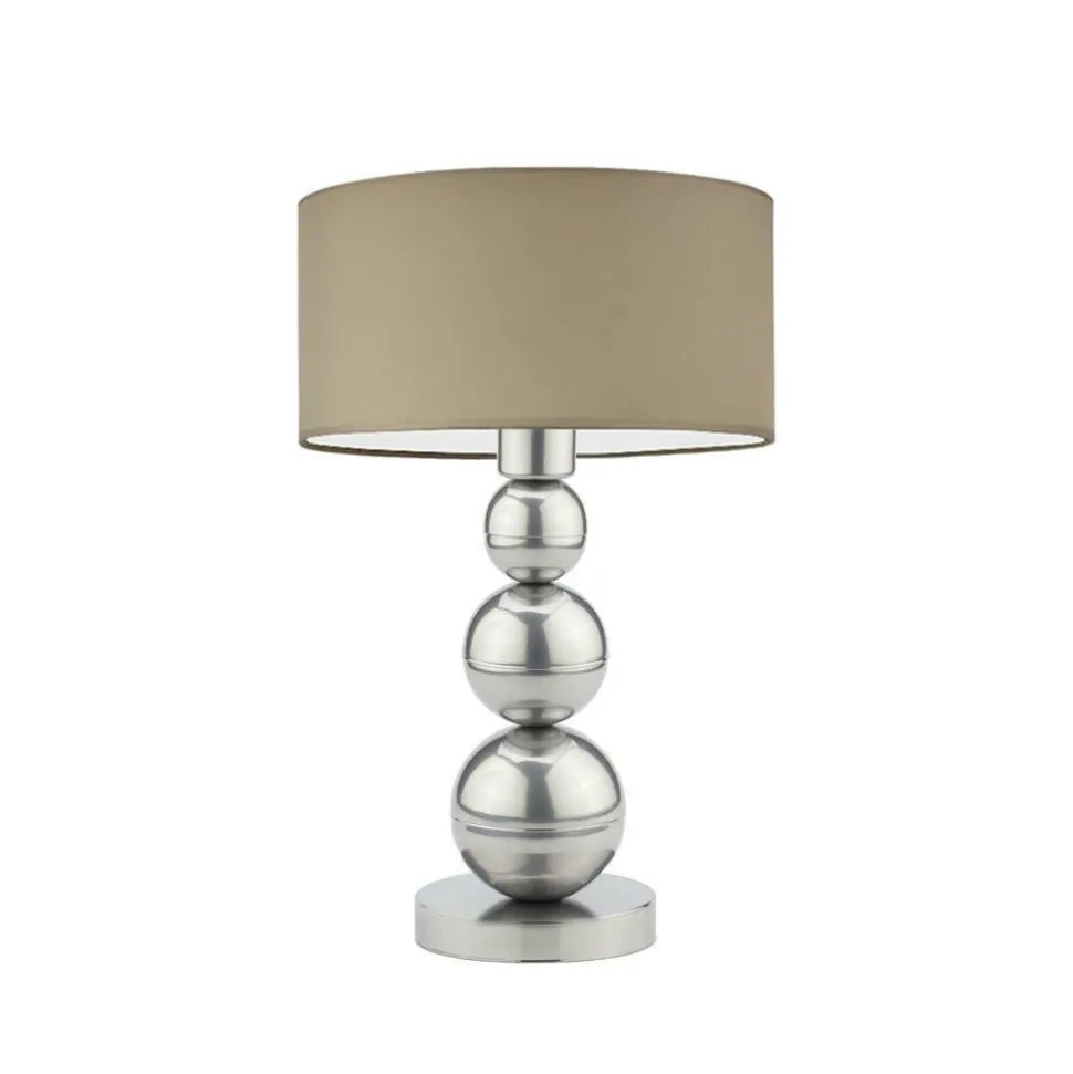 Lampka HONOLULU abażur beżowy stelaż srebrny