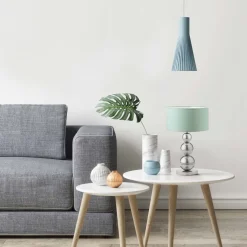 Lampka HONOLULU abażur czerwony stelaż czarny