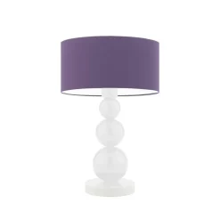 Lampka HONOLULU abażur fioletowy stelaż biały