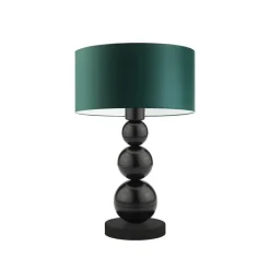 Lampka HONOLULU abażur zieleń butelkowa stelaż czarny