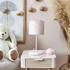 Lampka nocna dziecięca Kot różowa