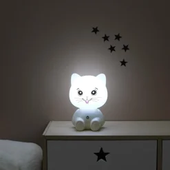 Lampka nocna Kot USB LED biała