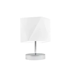 Lampka PASADENA abażur biały stelaż chrom