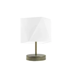 Lampka PASADENA abażur biały stelaż stare złoto