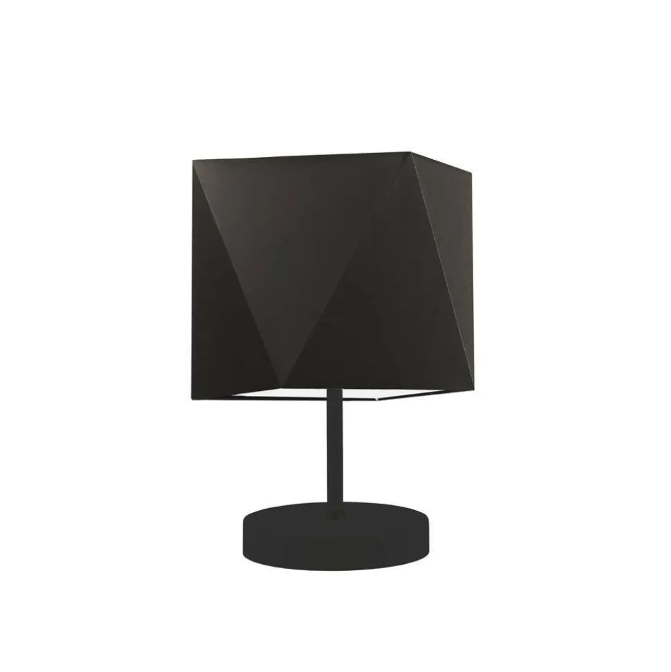 Lampka PASADENA abażur brązowy stelaż czarny