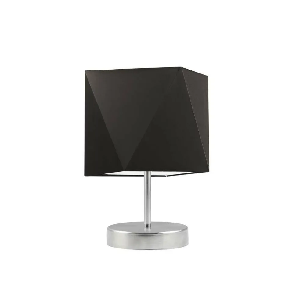 Lampka PASADENA abażur brązowy stelaż stal szczotkowana